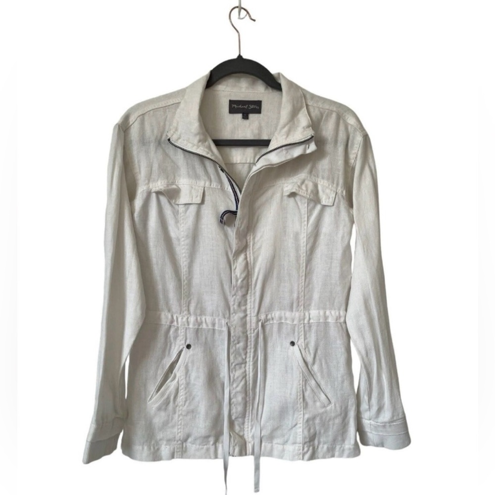 Michael Stars White Linen Utility Jacket